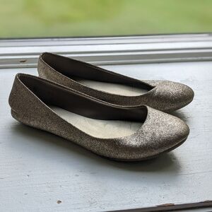 Women's Gold Glitter Flats